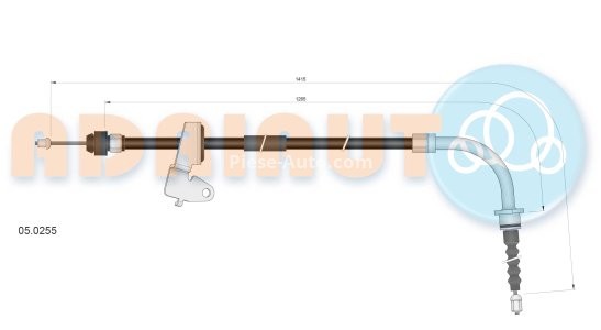 Cablu frână de mână ADRIAUTO, spate, dreapta (1415mm /1155mm) pentru: MINI (R50, R53), (R56), (R57), (R58), (R59) 1.4-2.0D 03.06-06.15