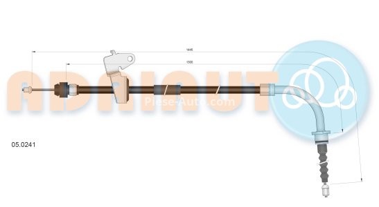 Cablu frână de mână ADRIAUTO, spate, stânga (1445mm /1300mm) pentru: MINI (R50, R53), (R52) 1.4D/1.6 06.01-07.08
