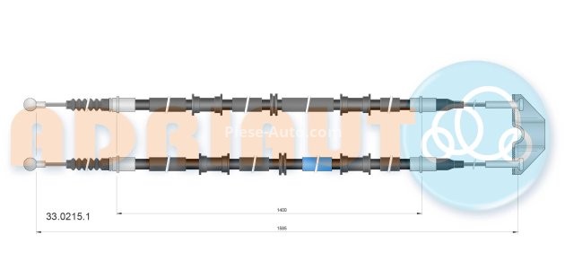 Cablu frână de mână ADRIAUTO, spate, dreapta / stânga (1585mm /1400mm /1585mm /1400mm) pentru: OPEL ASTRA G, ASTRA G CLASSIC, ASTRA G/KOMBI, ASTRA H, ASTRA H CLASSIC, ASTRA H GTC 1.2-2.2D 02.98-