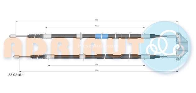 Cablu frână de mână ADRIAUTO, spate, dreapta / stânga (1325mm /1115mm /1295mm /1085mm) pentru: OPEL ASTRA H, ASTRA H CLASSIC, ASTRA H GTC 1.2-1.7D 03.04-