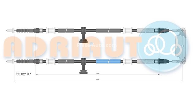 Cablu frână de mână ADRIAUTO, spate, dreapta / stânga (1805mm /1630mm /1805mm /1630mm) pentru: OPEL SIGNUM, VECTRA C 1.6-3.2 05.03-01.09