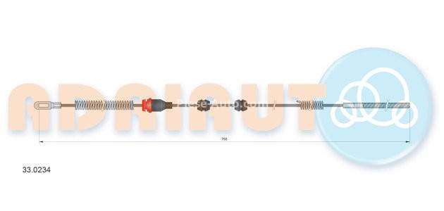 Cablu frână de mână ADRIAUTO, stânga (755mm) pentru: OPEL ASCONA C, VECTRA A 1.3-2.0 09.81-11.95