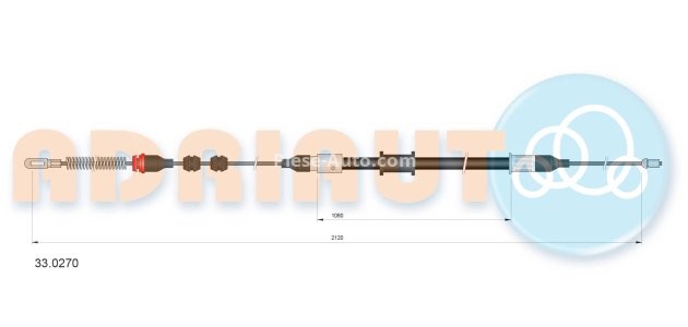 Cablu frână de mână ADRIAUTO, spate, dreapta (2120mm /1060mm) pentru: OPEL VECTRA A 1.4-2.5 04.88-11.95