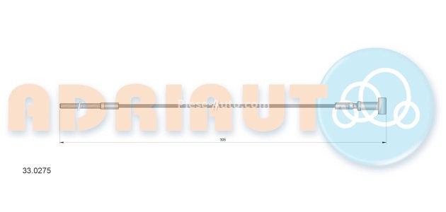 Cablu frână de mână ADRIAUTO, față, dreapta / stânga (305mm) pentru: OPEL ASTRA G, ASTRA G CLASSIC, ASTRA G/KOMBI, VECTRA B, ZAFIRA A 1.2-2.6 09.95-12.09