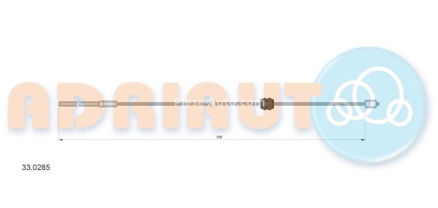 Cablu frână de mână ADRIAUTO, față, dreapta / stânga (330mm) pentru: OPEL CORSA C, CORSA C/HATCHBACK, TIGRA 1.0-1.8 09.00-12.12