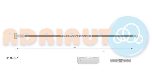 Cablu frână de mână ADRIAUTO, mijloc/spate, (1880mm) pentru: OPEL VIVARO A; RENAULT TRAFIC II 1.9D-2.5D 02.01-