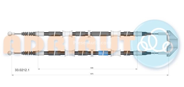 Cablu frână de mână ADRIAUTO, spate, dreapta / stânga (1675mm /1495mm /1675mm /1495mm) pentru: OPEL ZAFIRA A 1.6-2.2D 04.99-06.05