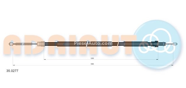 Cablu frână de mână ADRIAUTO, spate, dreapta (1565mm /1250mm) pentru: PEUGEOT 306, 306/HATCHBACK, 306/KOMBI 1.1-2.0D 04.93-12.02
