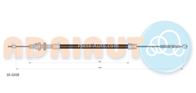 Cablu frână de mână ADRIAUTO, spate, dreapta / stânga (1530mm /925mm) pentru: PEUGEOT 305 II 1.3-1.9D 10.82-07.90