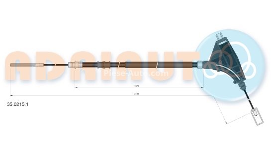 Cablu frână de mână ADRIAUTO, față, dreapta / stânga (2145mm /1675mm) pentru: PEUGEOT 607 2.0-3.0 02.00-07.11