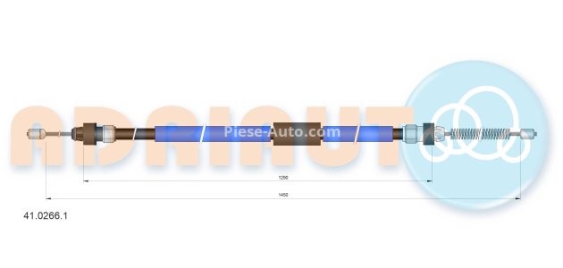 Cablu frână de mână ADRIAUTO, spate, stânga (1450mm /1290mm) pentru: RENAULT CLIO III 1.2-2.0 05.05-12.14