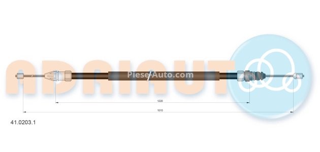 Cablu frână de mână ADRIAUTO, spate, dreapta / stânga (1510mm /1220mm) pentru: RENAULT MEGANE I, MEGANE I CLASSIC 1.4-2.0 01.96-12.04