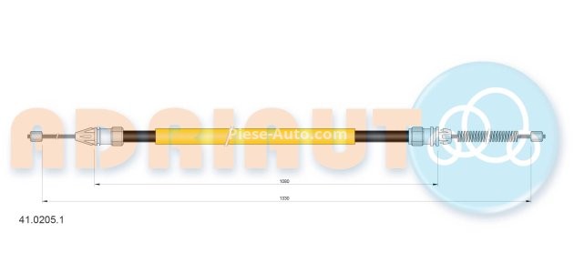 Cablu frână de mână ADRIAUTO, spate, dreapta / stânga (1330mm /1080mm) pentru: RENAULT MEGANE I COACH 1.4/1.6 03.96-07.03
