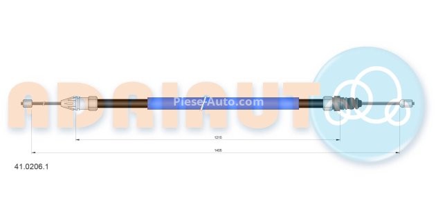 Cablu frână de mână ADRIAUTO, spate, dreapta / stânga (1405mm /1215mm) pentru: RENAULT MEGANE I, MEGANE I COACH 1.6/2.0 03.96-08.03