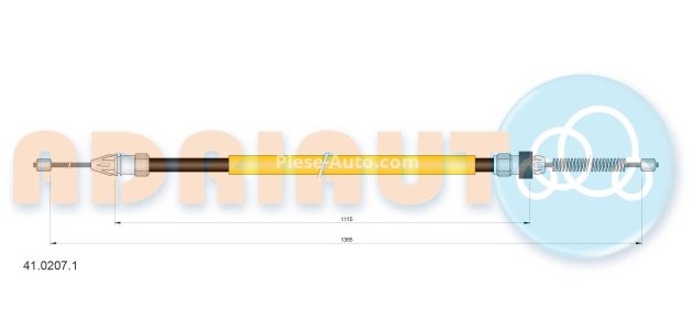 Cablu frână de mână ADRIAUTO, spate, dreapta / stânga (1365mm /1115mm) pentru: RENAULT MEGANE I, MEGANE I COACH 1.4-2.0 03.96-08.03
