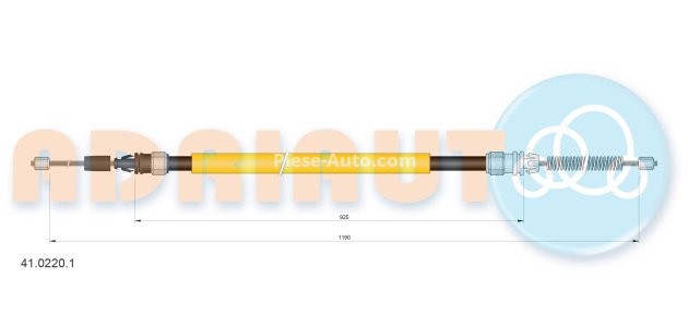 Cablu frână de mână ADRIAUTO, spate, dreapta / stânga (1190mm /925mm) pentru: RENAULT LAGUNA I 1.6-3.0 09.95-03.01