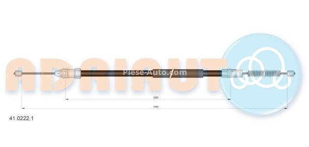 Cablu frână de mână ADRIAUTO, spate, dreapta / stânga (1440mm /1055mm) pentru: RENAULT TWINGO I 1.2/1.2LPG 03.93-06.07