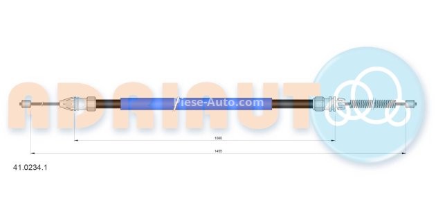 Cablu frână de mână ADRIAUTO, spate, dreapta / stânga (1455mm /1060mm) pentru: RENAULT MEGANE I 1.4-1.9D 03.99-08.03