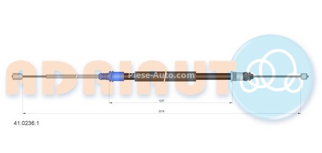 Cablu frână de mână ADRIAUTO, spate, dreapta / stânga (2220mm /1235mm) pentru: RENAULT LAGUNA II 1.6-3.0 03.01-12.07