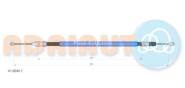 Cablu frână de mână ADRIAUTO, spate, dreapta (1480mm /1175mm) pentru: RENAULT MEGANE SCENIC, SCENIC I 1.4-2.0 04.98-09.03