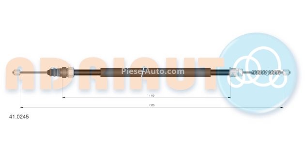 Cablu frână de mână ADRIAUTO, spate, dreapta / stânga (1330mm /1110mm) pentru: RENAULT RAPID/MINIVAN, SUPER 5, SUPER 5/HATCHBACK 1.0-1.7 10.84-08.98