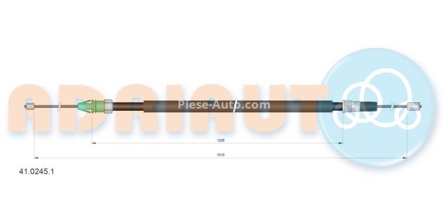 Cablu frână de mână ADRIAUTO, spate, stânga (1510mm /1205mm) pentru: RENAULT MEGANE SCENIC, SCENIC I 1.4-2.0 04.98-09.03