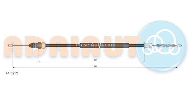 Cablu frână de mână ADRIAUTO, spate, dreapta / stânga (1590mm /1275mm) pentru: RENAULT 19 I, 19 I CHAMADE, 19 II 1.4-1.9D 01.88-06.96