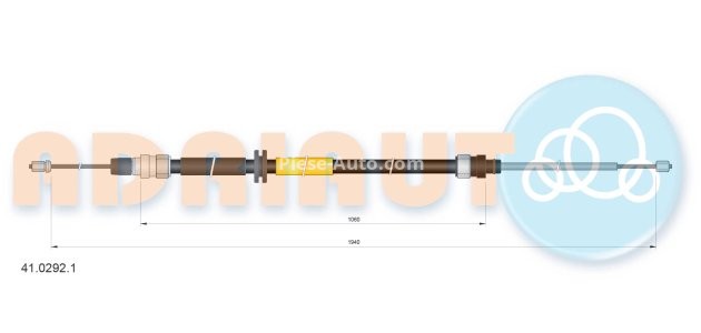 Cablu frână de mână ADRIAUTO, spate, dreapta / stânga (1940mm /1060mm) pentru: RENAULT MEGANE, MEGANE III 1.2-2.0D 11.08-