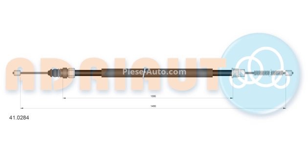 Cablu frână de mână ADRIAUTO, spate, dreapta / stânga (1460mm /1095mm) pentru: RENAULT RAPID/MINIVAN 1.0/1.2/1.4 02.86-03.98