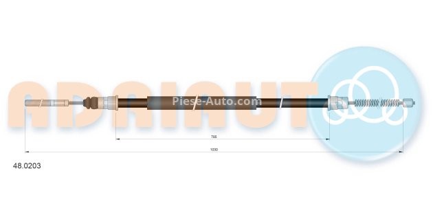 Cablu frână de mână ADRIAUTO, spate, stânga (1030mm /785mm) pentru: SUZUKI SAMURAI, SJ410, SJ413 1.0/1.3 09.81-12.04