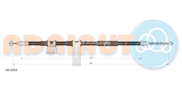 Cablu frână de mână ADRIAUTO, spate, dreapta (1340mm /1160mm) pentru: SUZUKI SAMURAI, SJ413 1.3 09.84-12.04