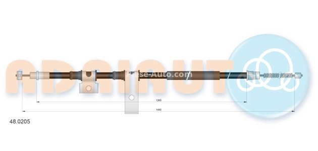 Cablu frână de mână ADRIAUTO, spate, dreapta (1440mm /1260mm) pentru: SUZUKI SAMURAI 1.3/1.9D 04.88-12.04