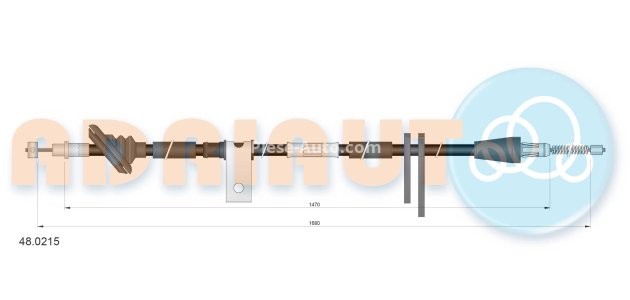 Cablu frână de mână ADRIAUTO, spate, dreapta (1680mm /1470mm) pentru: SUZUKI VITARA 1.6-2.5 07.88-03.99