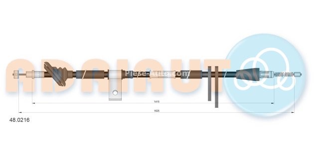 Cablu frână de mână ADRIAUTO, spate, stânga (1625mm /1390mm) pentru: SUZUKI VITARA 1.6-2.5 07.88-03.99