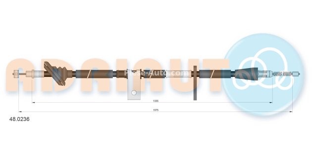 Cablu frână de mână ADRIAUTO, spate, dreapta (1575mm /1335mm) pentru: SUZUKI GRAND VITARA I 1.6-2.7 03.98-09.05