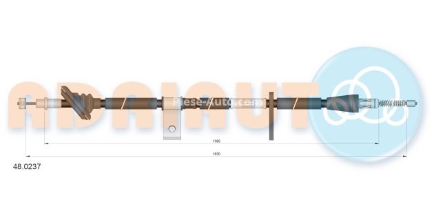 Cablu frână de mână ADRIAUTO, spate, stânga (1630mm /1385mm) pentru: SUZUKI GRAND VITARA I 1.6-2.7 03.98-09.05