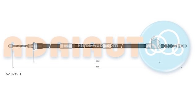 Cablu frână de mână ADRIAUTO, spate, stânga (1820mm /1525mm) pentru: TOYOTA AVENSIS 1.6-2.0D 09.97-02.03