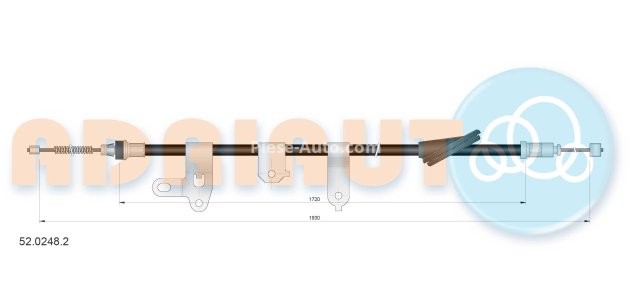 Cablu frână de mână ADRIAUTO, spate, stânga (1930mm /1720mm) pentru: TOYOTA COROLLA VERSO 1.6-2.2D 04.04-03.09