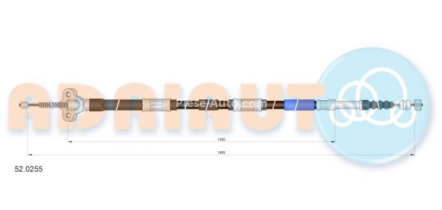 Cablu frână de mână ADRIAUTO, spate, dreapta (1655mm /1340mm) pentru: TOYOTA CARINA V 1.6/2.0/2.0D 12.87-06.92