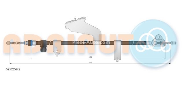 Cablu frână de mână ADRIAUTO, față,/spate, stânga (1615mm /1370mm) pentru: TOYOTA YARIS 1.0/1.3/1.4D 12.10-