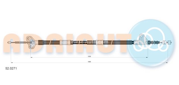 Cablu frână de mână ADRIAUTO, spate, stânga (1805mm /1535mm) pentru: TOYOTA AVENSIS 1.6-2.0D 09.97-02.03