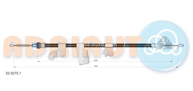 Cablu frână de mână ADRIAUTO, spate, dreapta (1550mm /1350mm) pentru: TOYOTA YARIS 1.0/1.3/1.4D 04.99-09.05