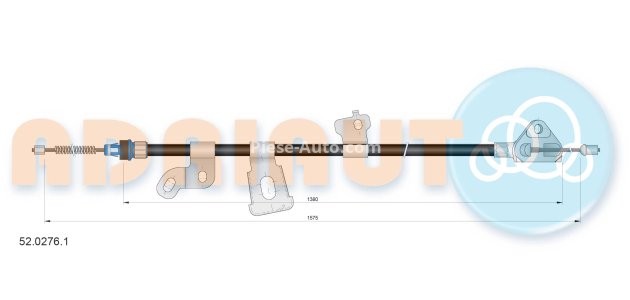 Cablu frână de mână ADRIAUTO, spate, stânga (1575mm /1380mm) pentru: TOYOTA YARIS 1.0/1.3/1.4D 04.99-09.05