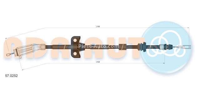 Cablu frână de mână ADRIAUTO, spate, dreapta / stânga (2180mm /2120mm) pentru: VOLVO XC90 I 2.4D 10.02-12.10