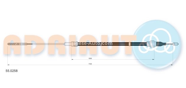 Cablu frână de mână ADRIAUTO, spate, dreapta / stânga (1720mm /1030mm) pentru: VW PASSAT B3/B4 1.6-2.8 02.88-05.97