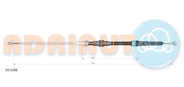 Cablu frână de mână ADRIAUTO, spate, dreapta / stânga (1715mm /550mm) pentru: VW CADDY III, CADDY III/MINIVAN 1.4/1.9D/2.0CNG 09.05-05.15