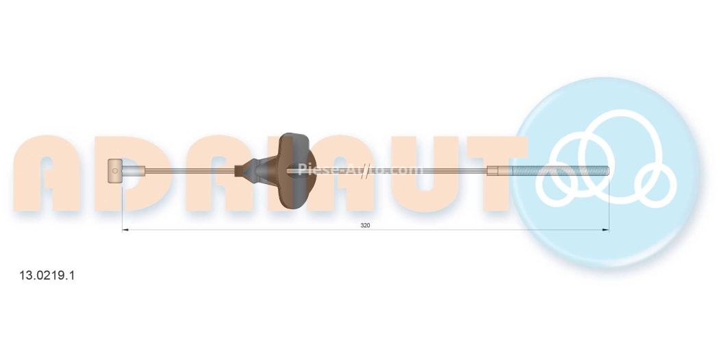 Cablu frână de mână ADRIAUTO, față, dreapta / stânga (320mm) pentru: FORD FOCUS I, FOCUS I/KOMBI, TOURNEO CONNECT, TRANSIT CONNECT 1.4-2.0 08.98-12.13