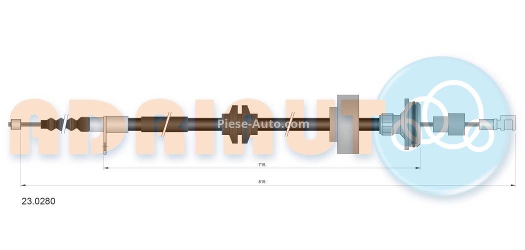 Cablu frână de mână ADRIAUTO, stânga (815mm /715mm) pentru: LAND ROVER RANGE ROVER III 3.0D-5.0 03.02-08.12