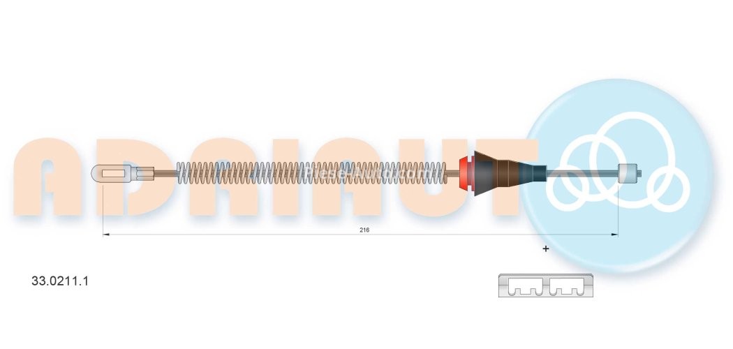 Cablu frână de mână ADRIAUTO, spate, dreapta / stânga (216mm) pentru: OPEL CORSA C, CORSA C/HATCHBACK, TIGRA, VECTRA B 1.0-2.0D 11.96-12.12
