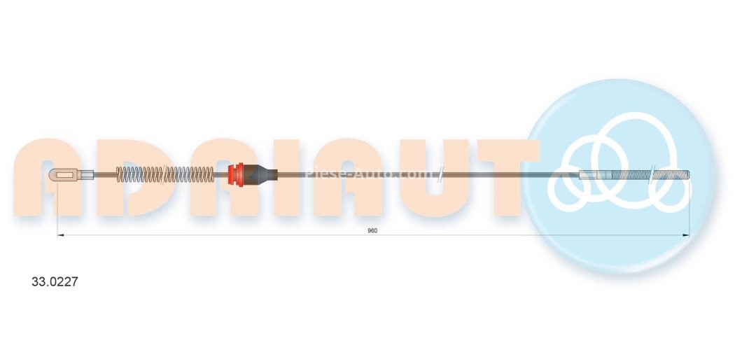Cablu frână de mână ADRIAUTO, spate, stânga (960mm) pentru: OPEL CORSA A, CORSA A TR, CORSA A/HATCHBACK 1.0-1.6 09.82-07.94